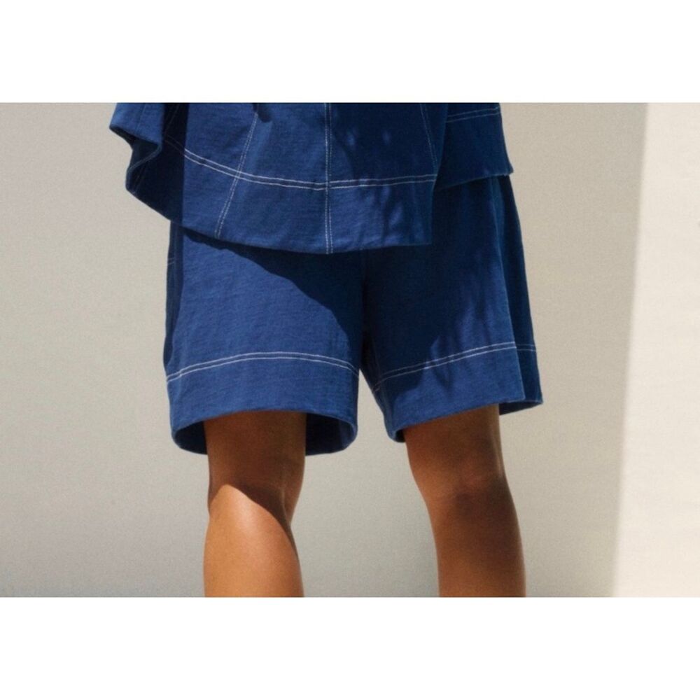 Free People Beach Strada Shorts in Blue Pull On Casual Women’s S NEW - Picture 3 of 5